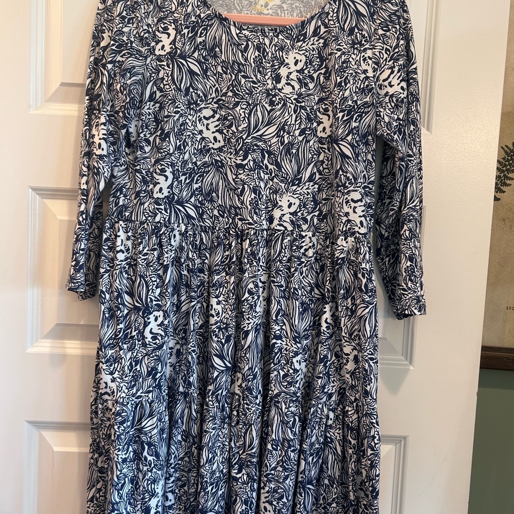 Lilly Pulitzer Navy and White Koala Dress VGUC/Med